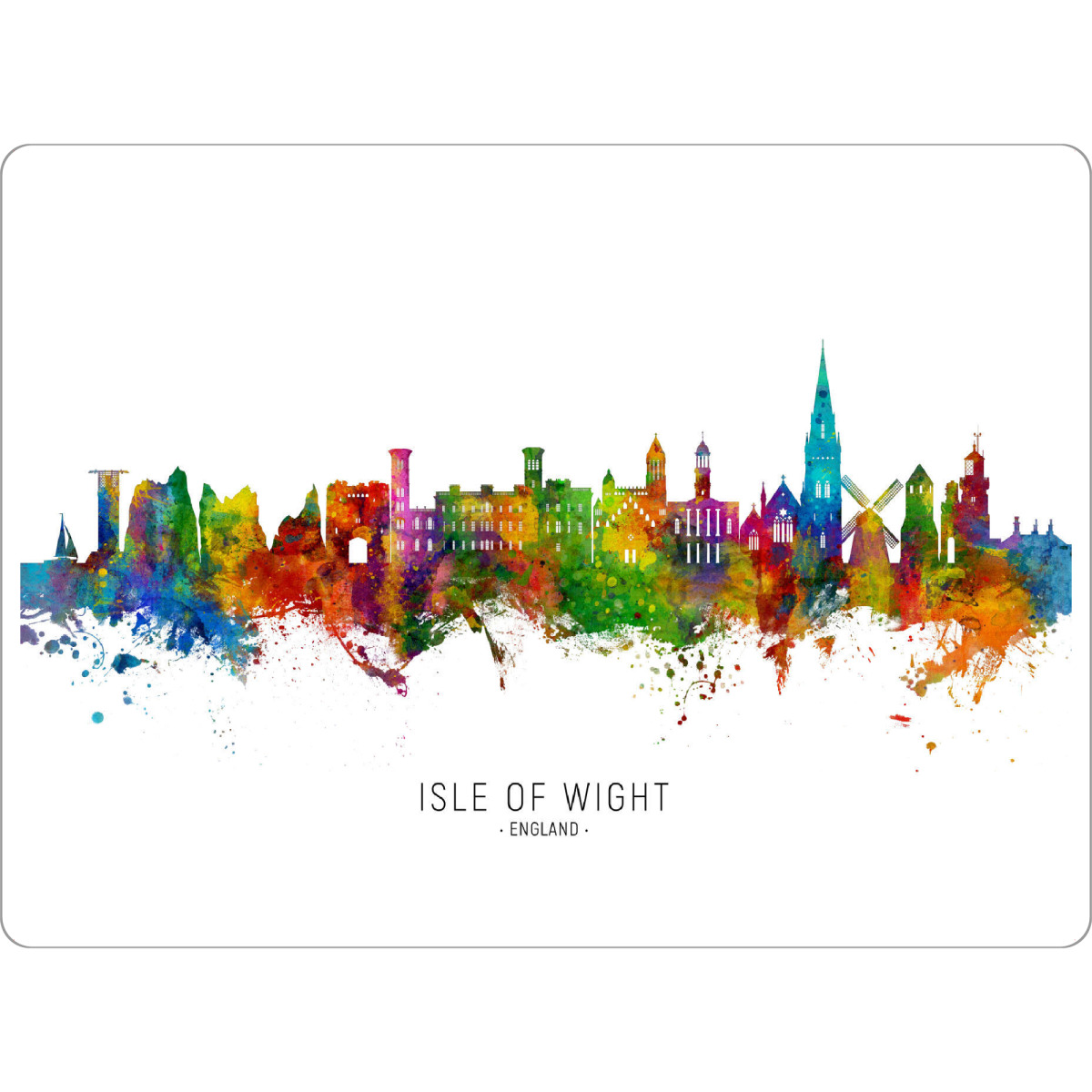 Tischset "Isle of Wight England Skyline txt" artboxONE - Städte