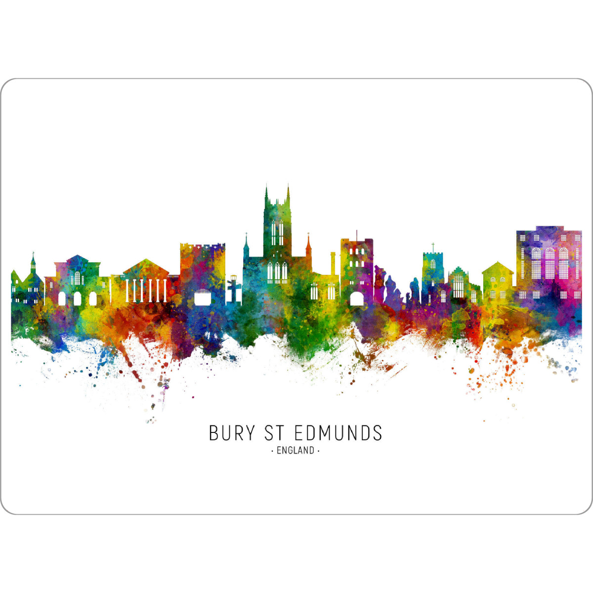 Tischset "Bury St Edmunds Skyline txt" artboxONE - Städte