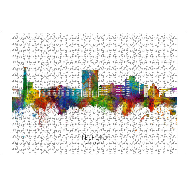 Puzzle Ravensburger "Telford England Skyline txt" artboxONE - Städte