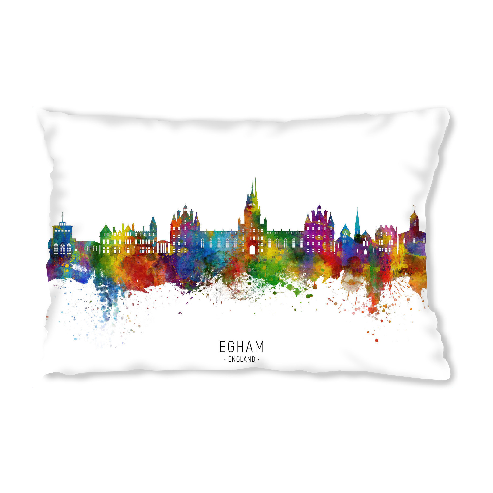 Design-Kissen "Egham England Skyline txt" artboxONE - Städte