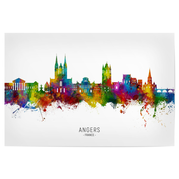 Poster "Angers France Skyline txt" artboxONE - Städte