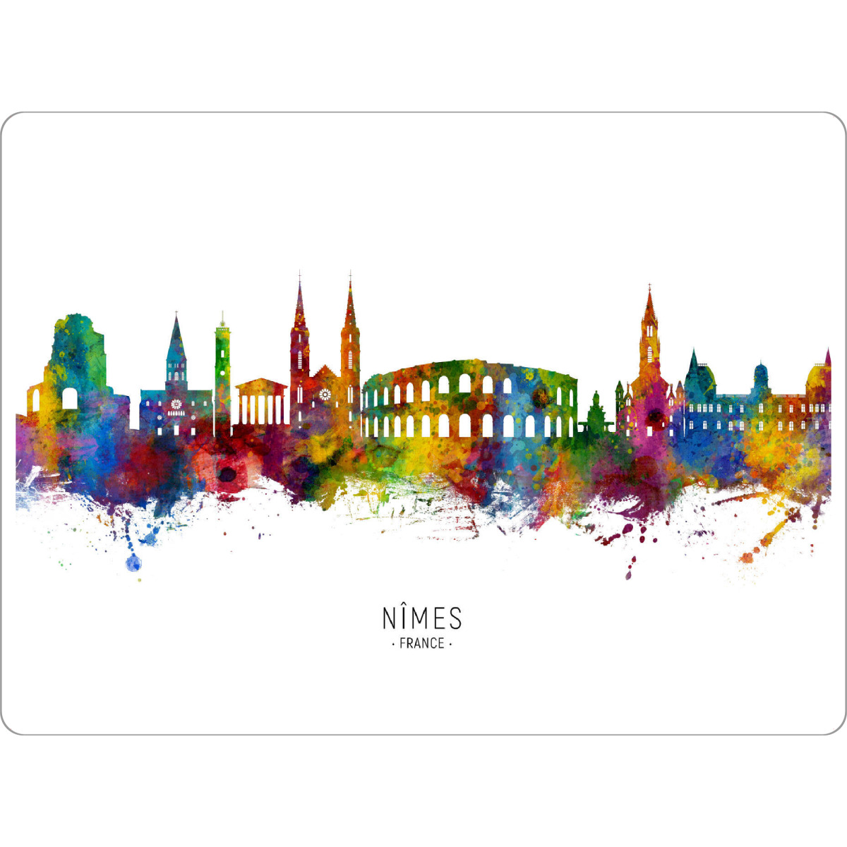 Tischset "Nîmes France Skyline txt" artboxONE - Städte