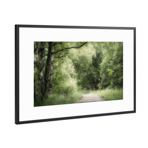 Poster mit Rahmen Schwarz (Metallic) "Mein Weg" artboxONE - Natur,Floral
