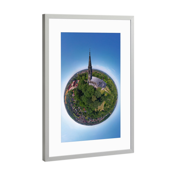 Poster mit Rahmen Silber "Lukaskirche in Zwickau - Südseite" artboxONE - Städte,Reise,Architektur,Reise / Länder,Städte / Weitere