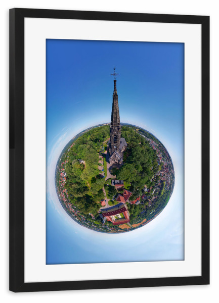 Poster mit Rahmen schwarz "Lukaskirche in Zwickau - Westseite" artboxONE - Städte,Reise,Architektur,Reise / Länder,Städte / Weitere