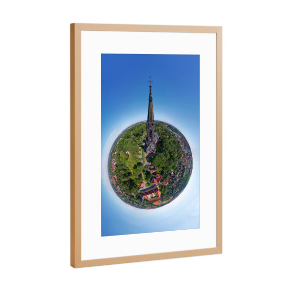 Poster mit Rahmen Kupfer "Lukaskirche in Zwickau - Westseite" artboxONE - Städte,Reise,Architektur,Reise / Länder,Städte / Weitere