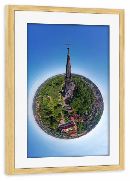 Poster mit Rahmen kiefer "Lukaskirche in Zwickau - Westseite" artboxONE - Städte,Reise,Architektur,Reise / Länder,Städte / Weitere