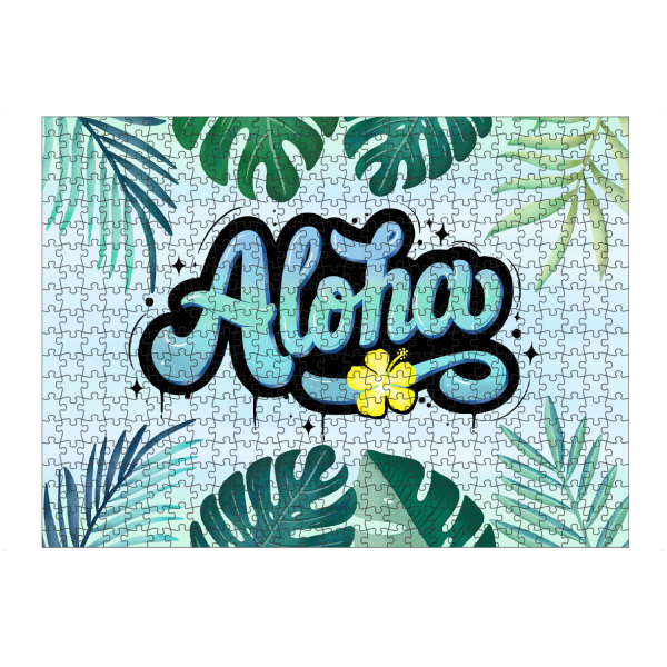 Puzzle Ravensburger "Aloha, träumen von Hawaii" artboxONE - Typografie,Floral