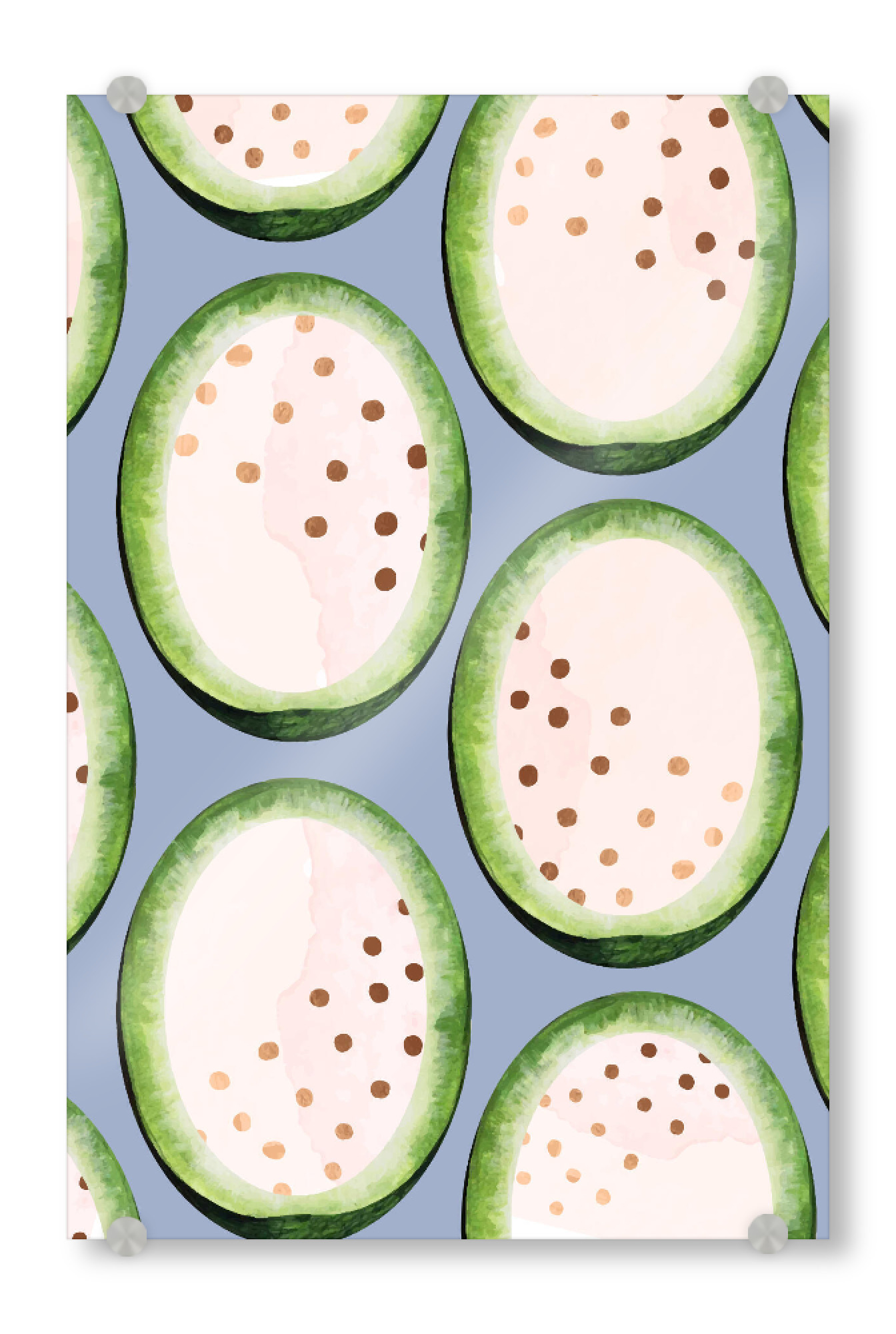 Acrylglasbild "Rose Gold Melon Seeds" artboxONE - Essen & Trinken - Fruit,Watermelon,Melon,Fruit pattern,Food,Rose gold,Copper,Nature,Frucht,Essen