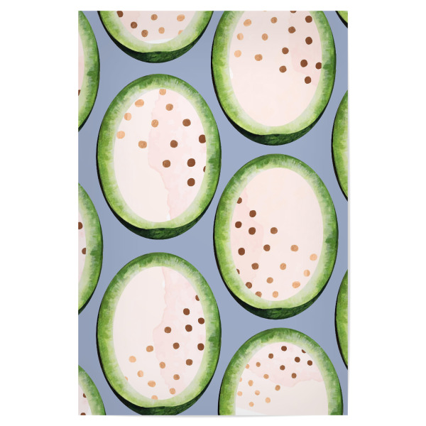 Poster "Rose Gold Melon Seeds" artboxONE - Essen & Trinken - Fruit,Watermelon,Melon,Fruit pattern,Food,Rose gold,Copper,Nature,Frucht,Essen