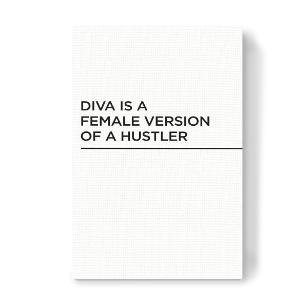 Leinwandbild "DIVA IS" artboxONE - Typografie,Schwarzweiß,Musik,Fashion