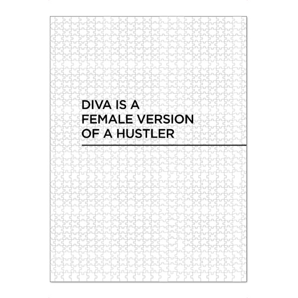 Puzzle Ravensburger "DIVA IS" artboxONE - Typografie,Schwarzweiß,Musik,Fashion