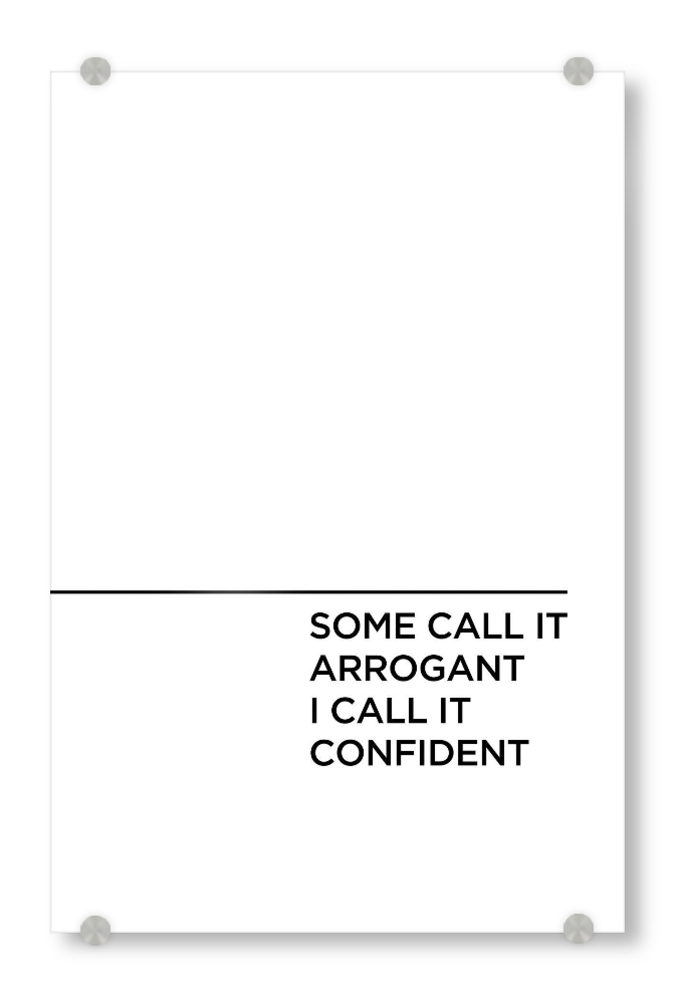 Acrylglasbild "CONFIDENT" artboxONE - Typografie,Schwarzweiß,Musik,Fashion - Confident,Music,Musik,Typo,Typografie,Typography,Minimal,Minimalistisch