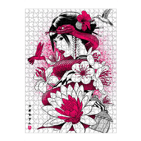 artboxONE Puzzle "Geisha with pink snake" artboxONE - Menschen,Städte / Tokio