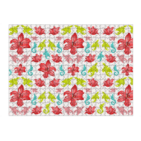 artboxONE Puzzle "Lilienmuster modern auf Weiß" artboxONE - Natur,Floral