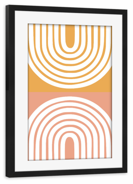 Poster mit Rahmen schwarz "Mid Century Curves" artboxONE - Abstrakt,Geometrie