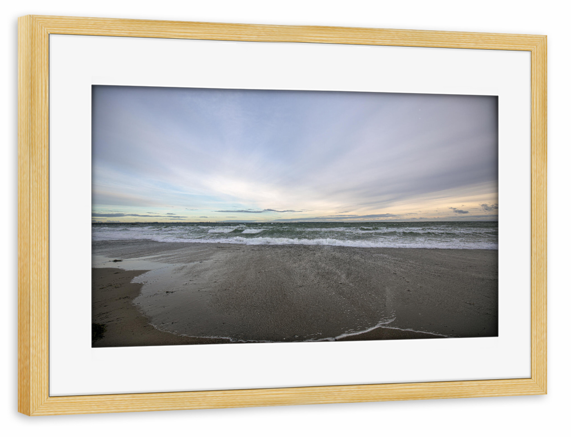 Poster mit Rahmen kiefer "Herbsttag am Ostseestrand" artboxONE - Natur,Reise / Strand und Meer,Reise / Länder
