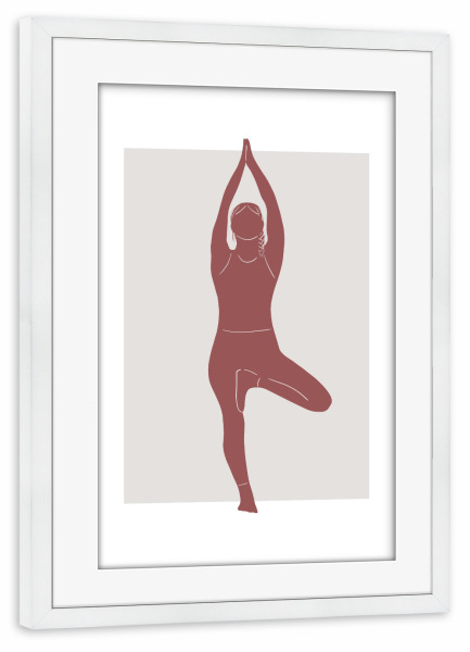 Poster mit Rahmen weiß "Yoga Pose" artboxONE - Abstrakt,Menschen,Sport,Sport / Motivation