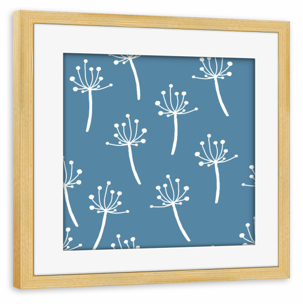 Poster mit Rahmen kiefer "Wildflower pattern - blue" artboxONE - Natur,Floral,Abstrakt