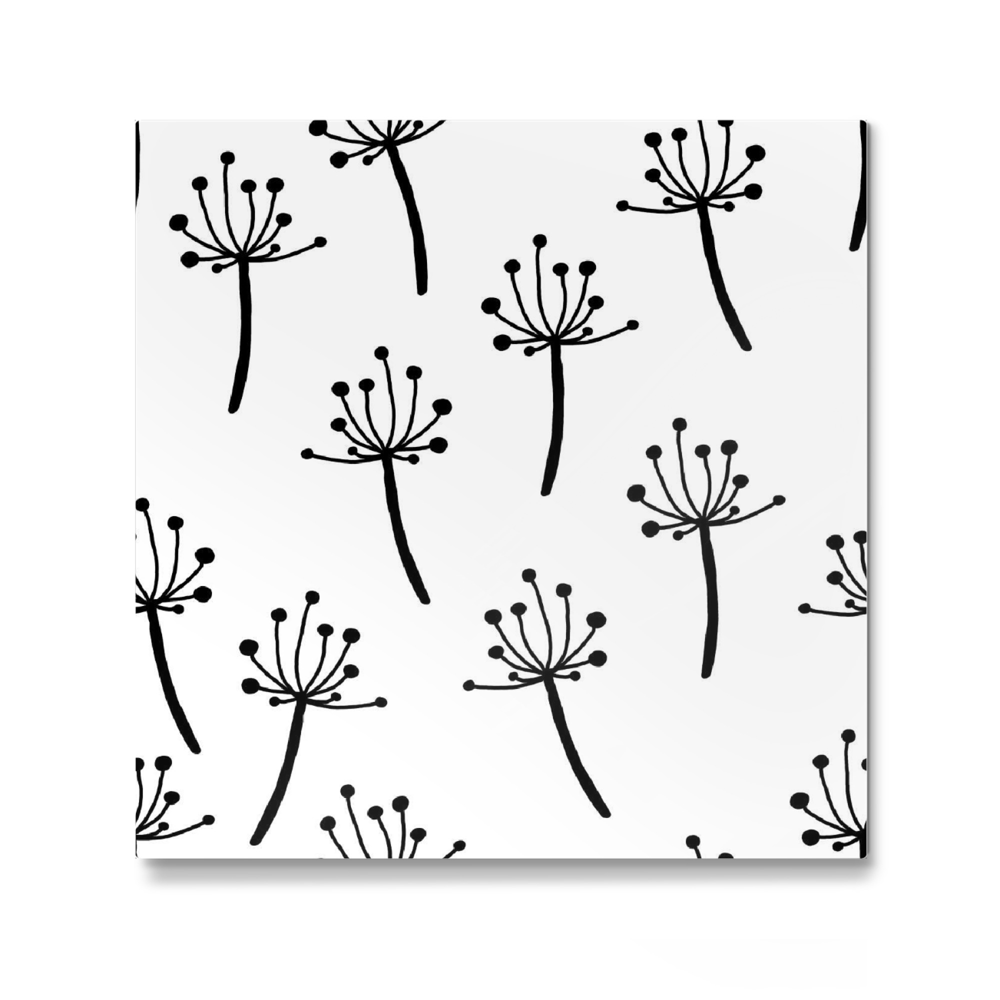 Galerie-Print "Wildflower pattern - black & white" 30x30 cm artboxONE