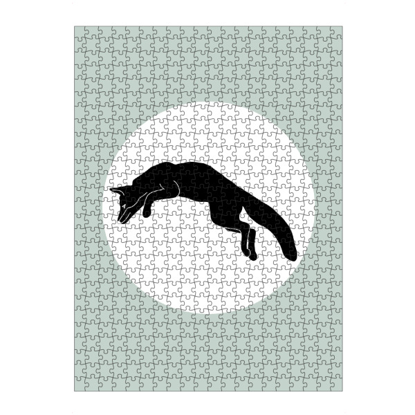 Puzzle Ravensburger "Fox Jump - Mint green" artboxONE - Natur,Tiere,Abstrakt,Geometrie