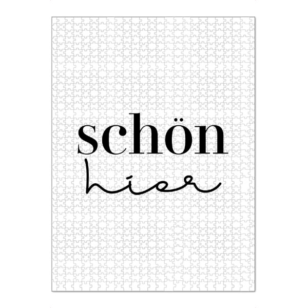 Puzzle Ravensburger "Schön hier - Schreibschrift" artboxONE - Typografie,Für Mama,Lustig