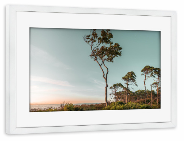 Poster mit Rahmen weiß "Abends am Strand" artboxONE - Natur,Reise