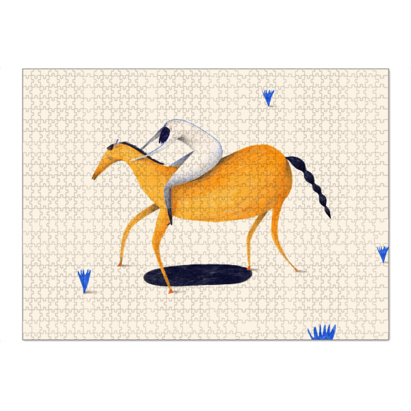 Puzzle Ravensburger "Trudeiskrude - Pferderennen" artboxONE - Natur,Tiere,Comic,Menschen,Sport