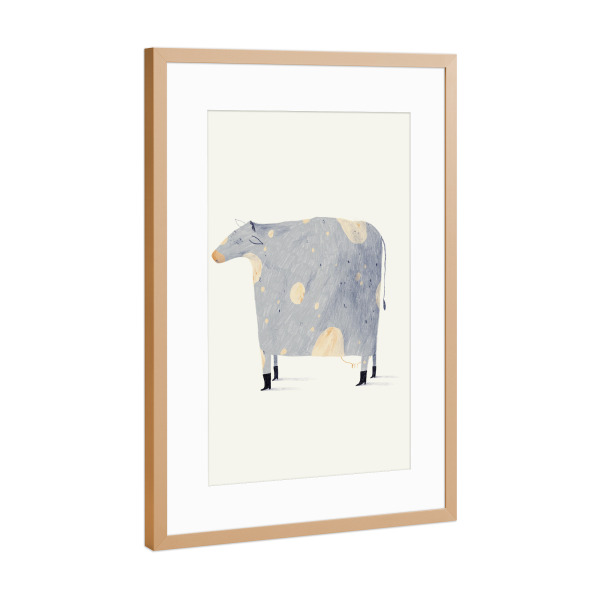 Poster mit Rahmen Kupfer "Trudeiskrude - Die Kuh" artboxONE - Natur,Tiere