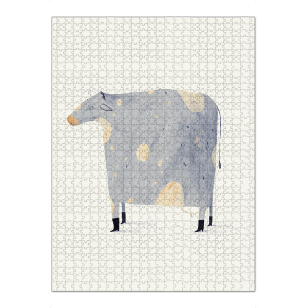Puzzle Ravensburger "Trudeiskrude - Die Kuh" artboxONE - Natur,Tiere - Kuh,Tier,Lebewesen,Hof,Bauernhof,Animal,Rind,Abstract,Abstrakt,Lustig,Funny