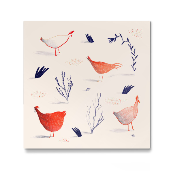 Galerie-Print "Trudeiskrude - Wilde Hühner" 30x30 cm artboxONE