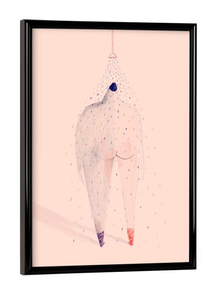 Poster mit schwarzem Rahmen "Trudeiskrude - Abkühlung" artboxONE - Comic,Menschen