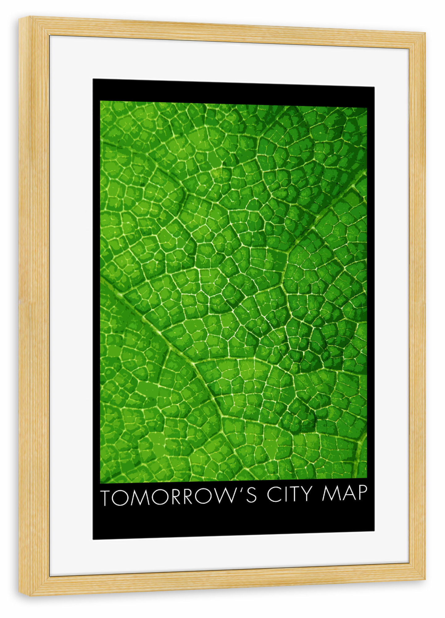 Poster mit Rahmen kiefer "Tomorrow's City Map" artboxONE - Typografie,Natur,Floral,Für Kinder