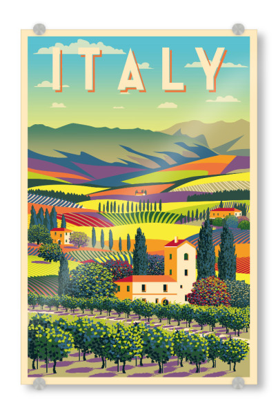 Acrylglasbild "Italian Landscape" artboxONE - Städte,Natur,Reise,Architektur