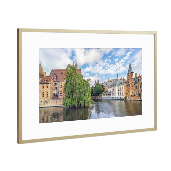 Poster mit Rahmen Gold "Bruges" artboxONE - Städte,Reise,Architektur,Reise / Länder,Städte / Weitere