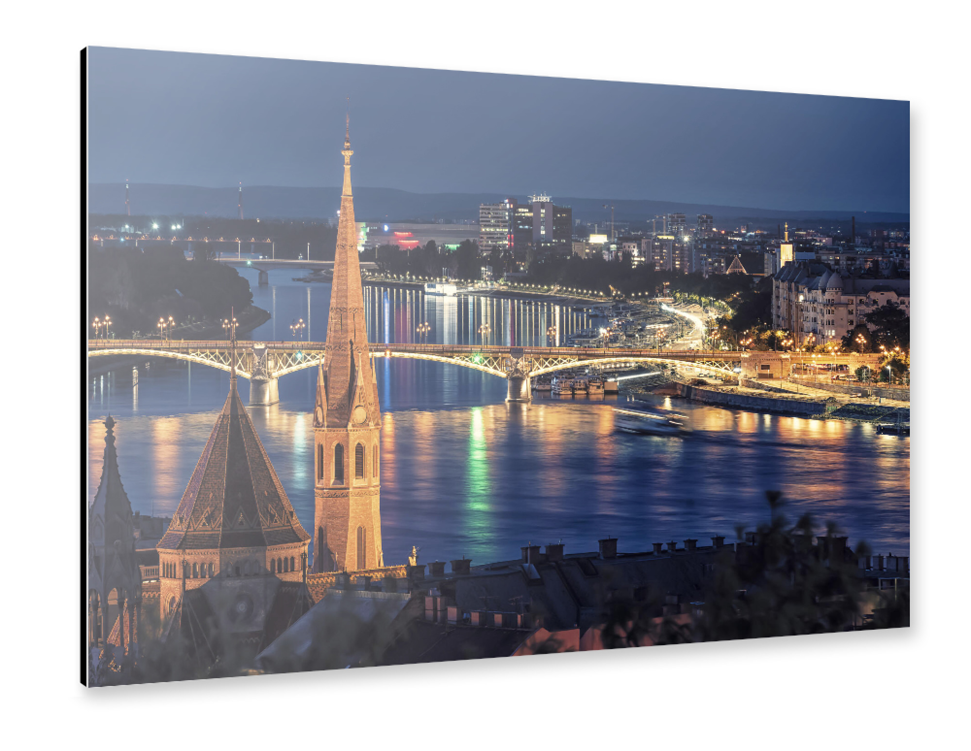 Alu-Dibond "Budapest By Night" 30x20 cm artboxONE