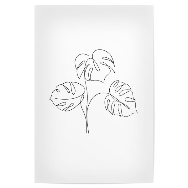 Poster 30x20 cm "Line Art Monstera" artboxONE - Natur,Floral