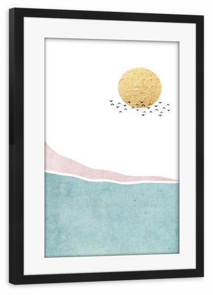 Poster mit Rahmen schwarz "Abstrakte Landschaft" artboxONE - Natur,Abstrakt,Geometrie,Reise / Strand und Meer