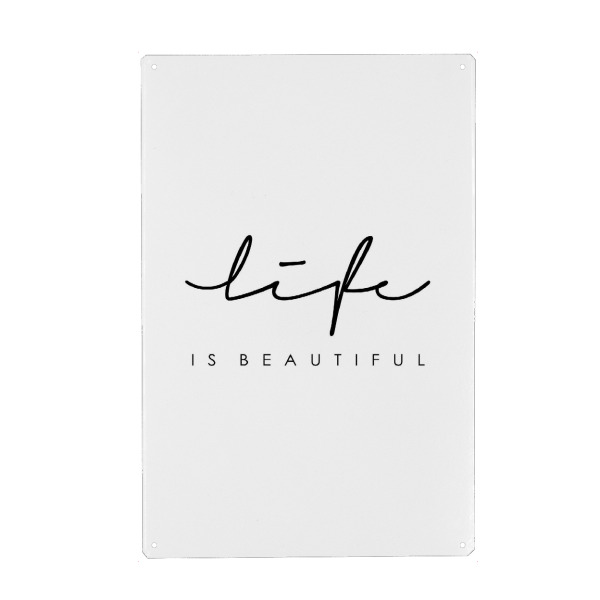 Holzbild "*Life Is Beautiful*" artboxONE - Typografie,Menschen