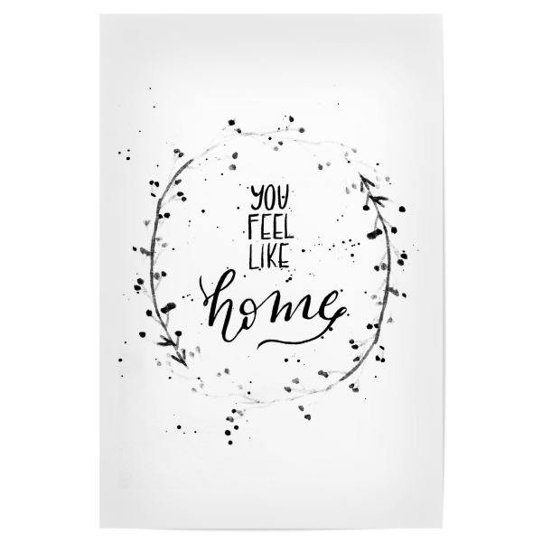 Poster 30x20 cm "Mssanderz - You feel like home" artboxONE - Typografie,Schwarzweiß,Liebe,Für Mama