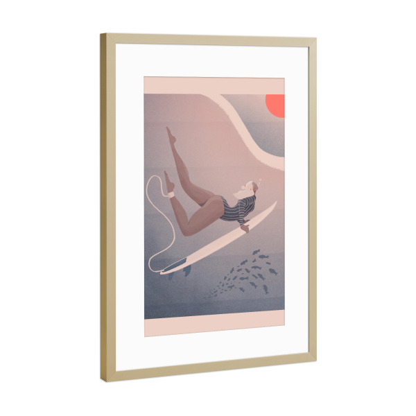 Poster mit Rahmen Gold "Grenzebach - Into the Blue" artboxONE - Reise,Comic,Menschen,Fashion,Sport