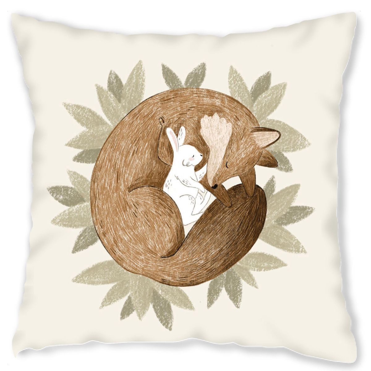 Design-Kissen "Anna Lunak - Fuchs und Hase" artboxONE - Natur,Fß¼r Kinder,Tiere,Comic
