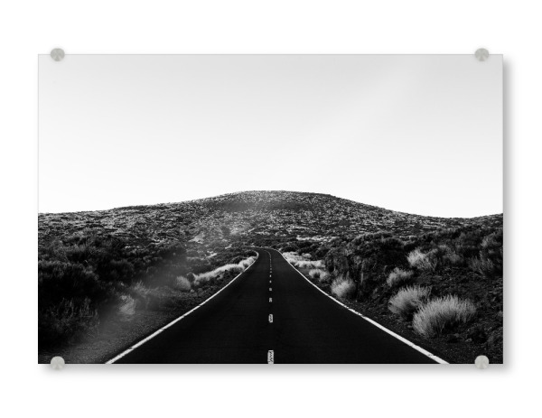 Acrylglasbild "Road to nowhere" artboxONE - Natur,Reise,Schwarzweiß