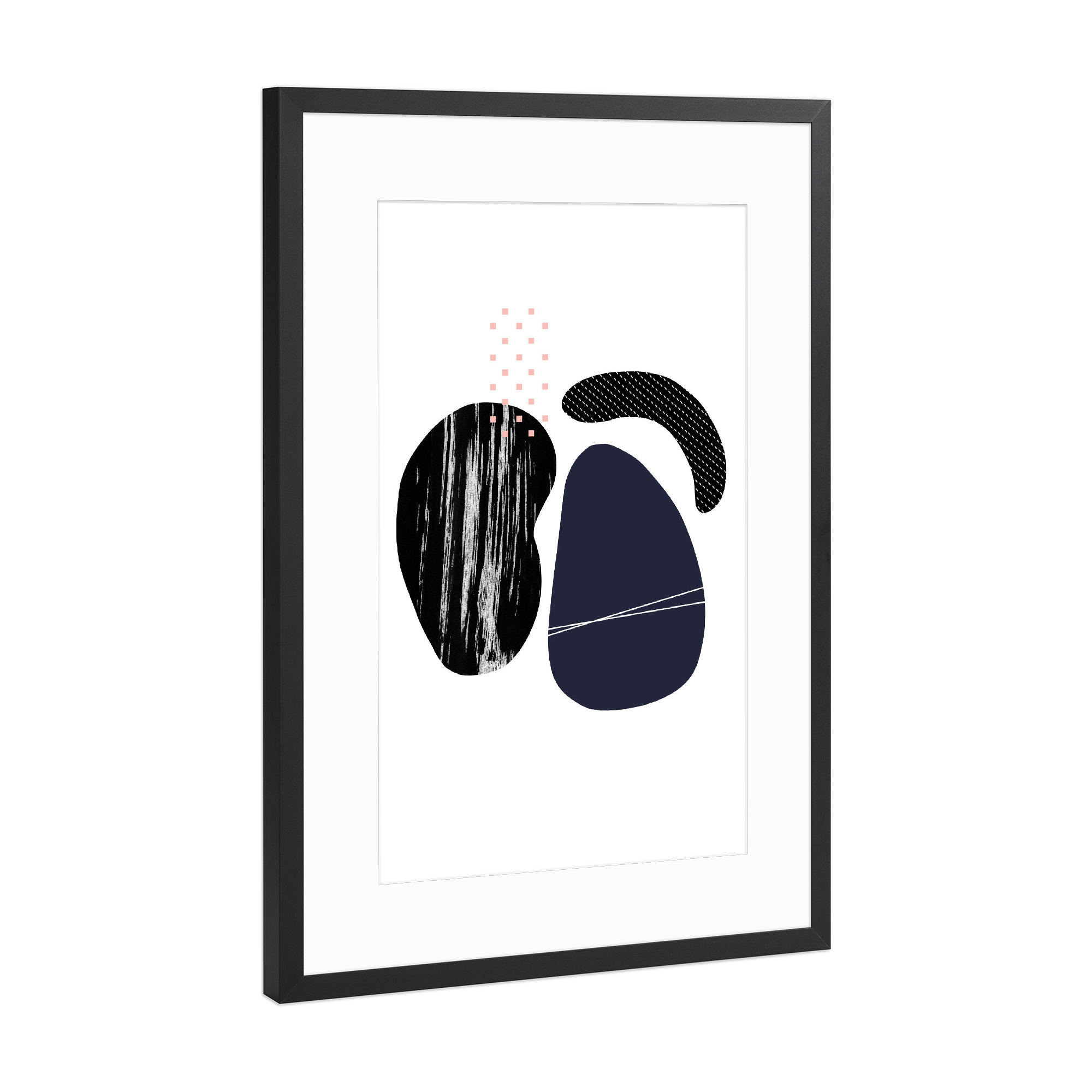 Poster mit Rahmen Schwarz (Metallic) "Abstrakte Formen" artboxONE - Abstrakt,Geometrie