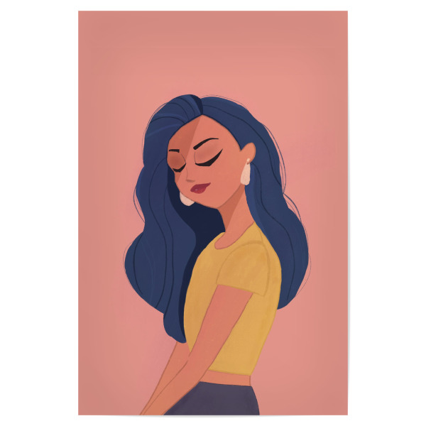 Poster 30x20 cm "Elsa Bean - Blue Hair" artboxONE - Comic,Menschen,Fashion