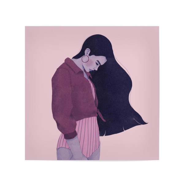 Poster 20x20 cm "Grenzebach - Hair like Night sky" artboxONE - Comic,Menschen,Fashion