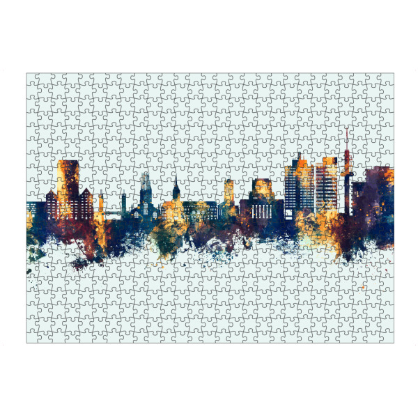 Puzzle Ravensburger "Duisburg Germany Skyline Winter" artboxONE - Städte