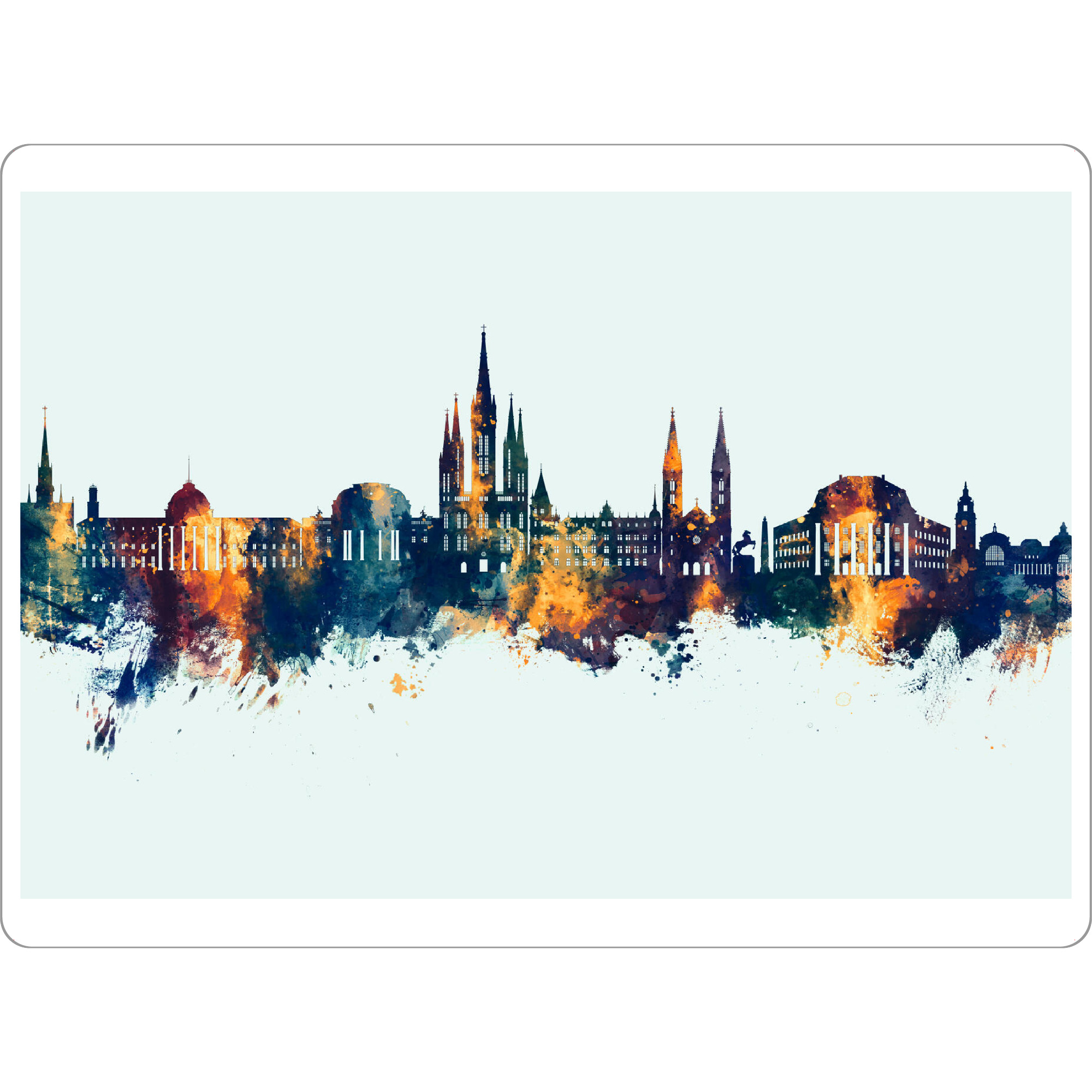 Tischset "Wiesbaden Germany Skyline Winter" artboxONE - Städte