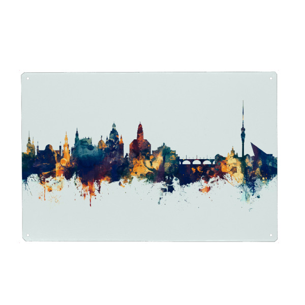 Holzbild "Dresden Germany Skyline Winter" artboxONE - Städte,Städte / Dresden
