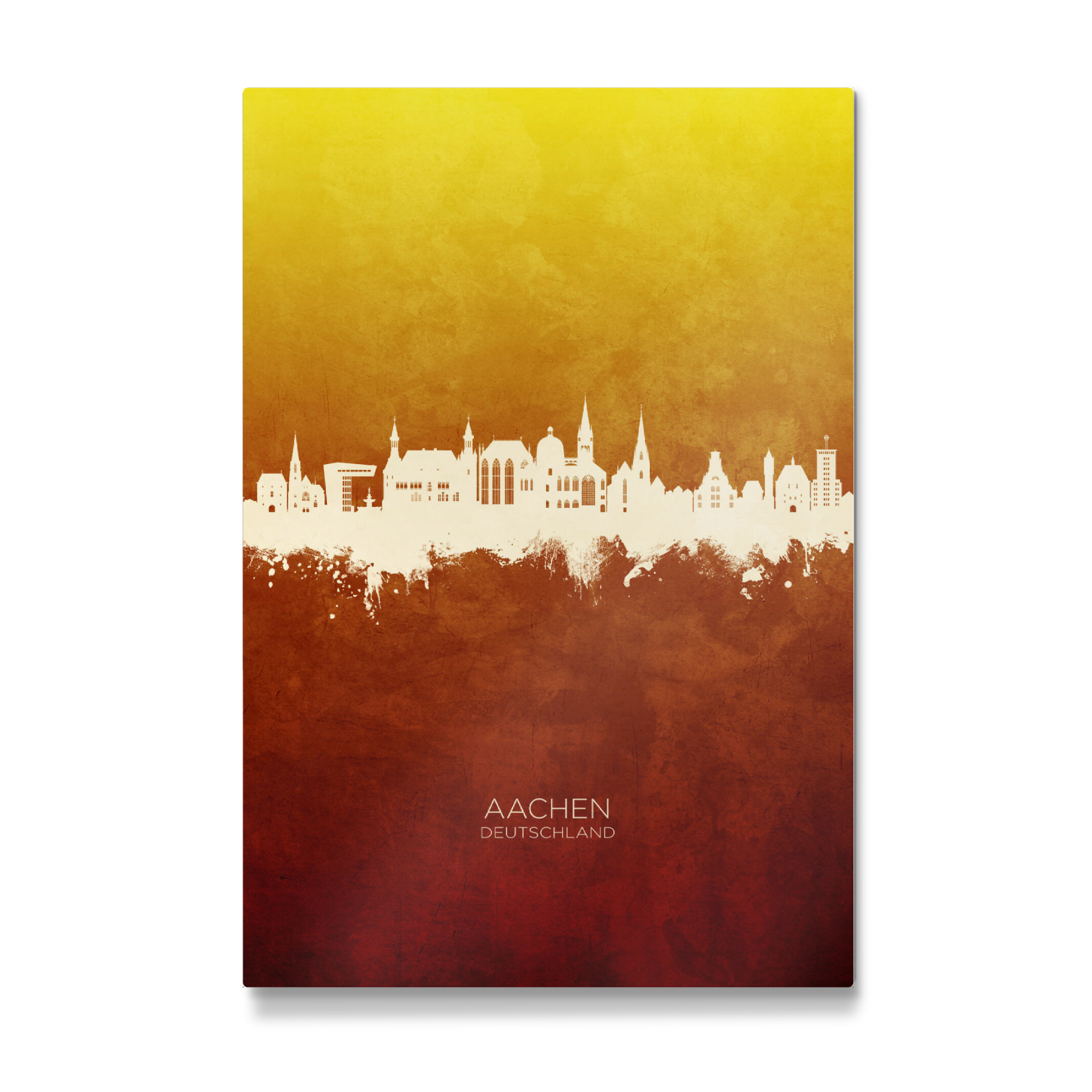 Galerie-Print "Aachen Germany Skyline RedYellow" 30x20 cm artboxONE
